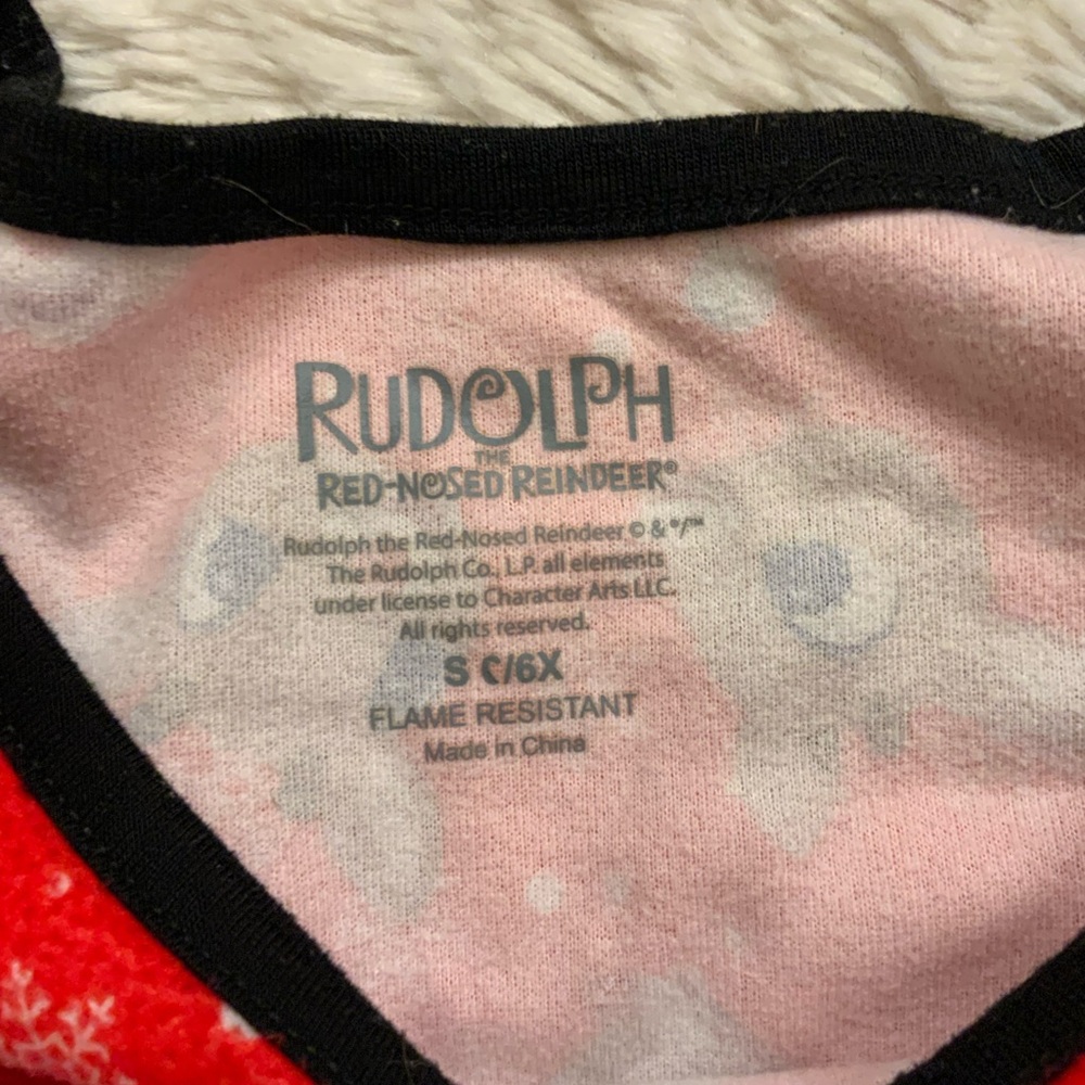 Red Christmas Pajama Nightgown with Rudolph - Picture 7 of 7